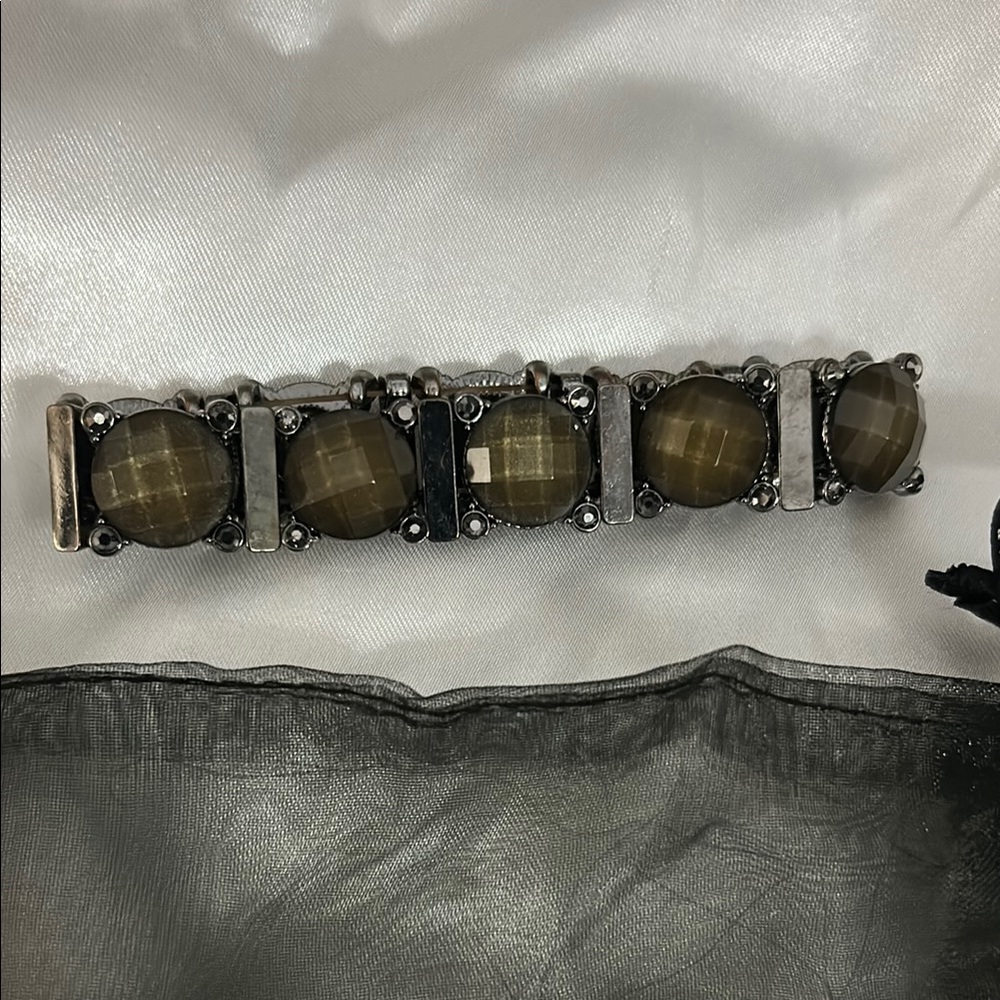 Stretch Hematite Finish Bracelet